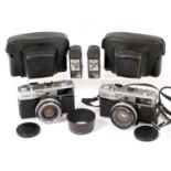 Pair of Olympus 35SP 35mm Rangefinder Cameras.