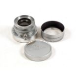 Leitz Summaron 3.5cm f3.5 Screw Mount Lens. (condition 5F) with hood and caps.