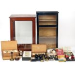 Microscope Collectors End Lot, with Display Cabinets.