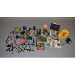 A vintage unboxed Palitoy 'Action Man' action figure, part clothed, together with a quantity of