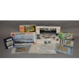 6 Military themed model kits, which includes; Frog DeHavilland Mosquito, Spitfire F.XIVB, Airfix