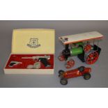 A boxed Mamod TE.1 live steam Traction Engine model, has been fired with some flaking and