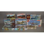 5 aviation related model kits, which includes; B-17G, B24D Liberator by Monogram and a BF109e by