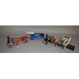 3 unboxed Mamod live steam powered vehicle models, Roadster, Road Roller and Lorry. All have been
