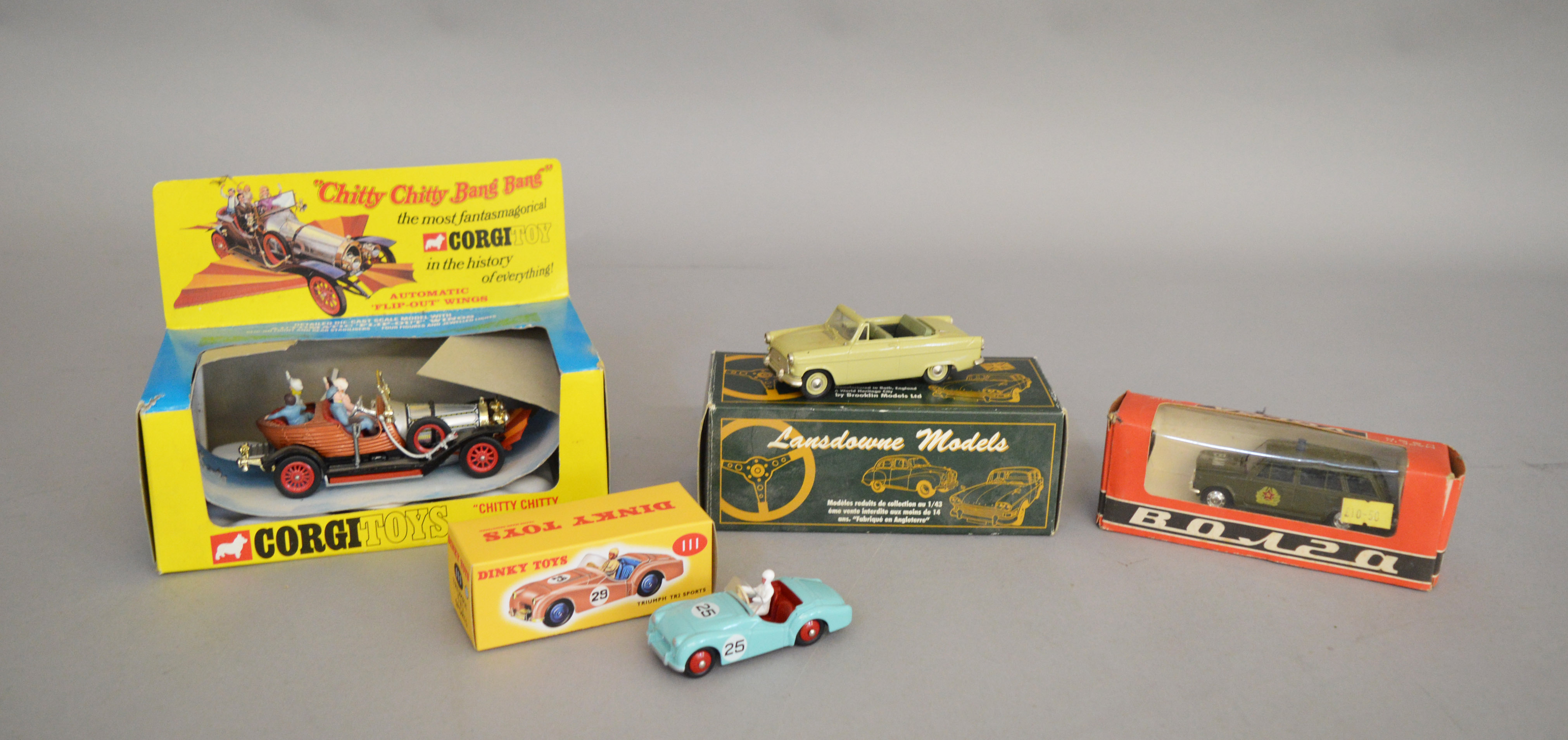 A mixed group of boxed diecast and white metal models including a Lansdowne Ford Consul