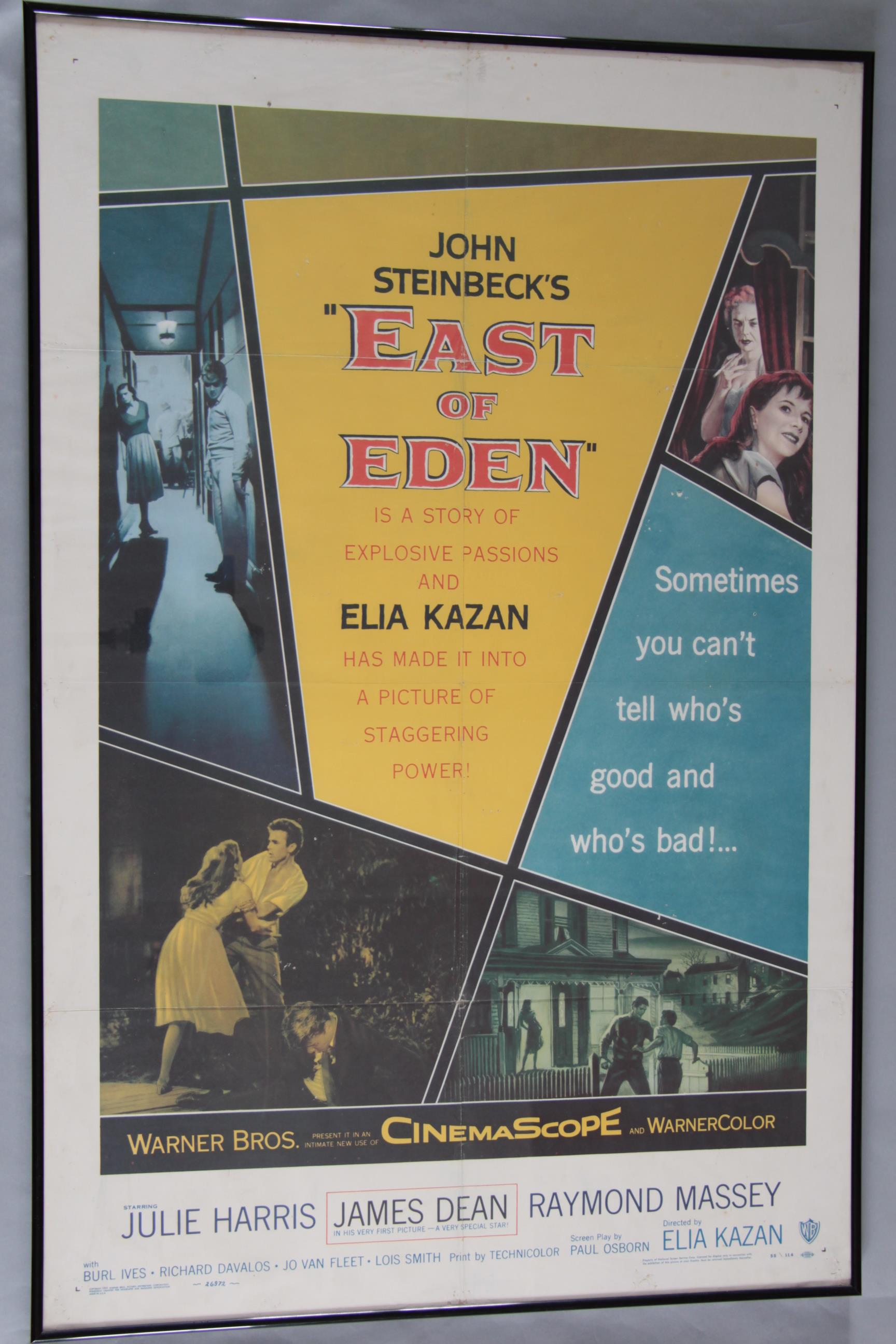 East of Eden (1955) original US one sheet film poster starring James Dean in his ''very first