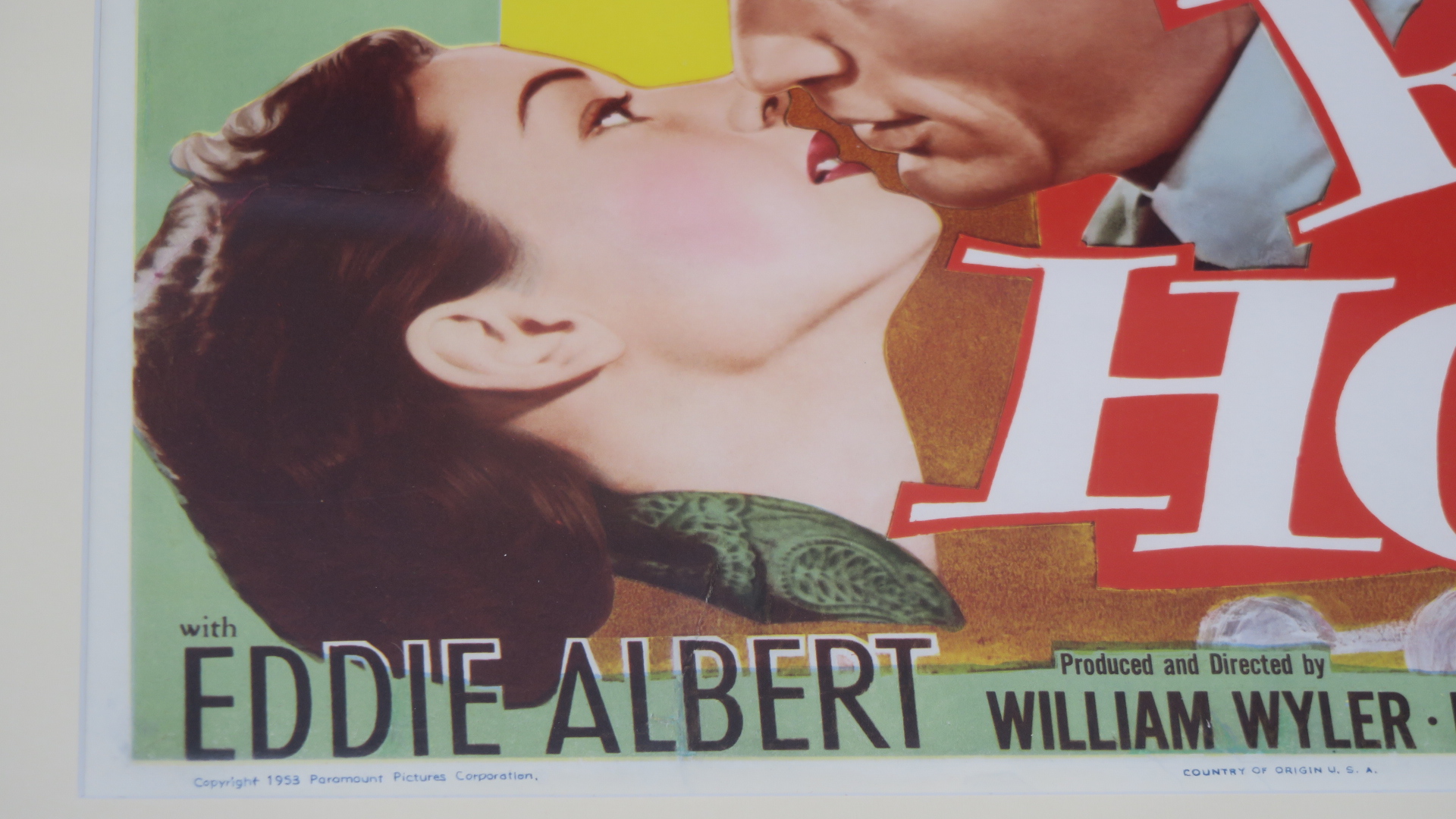 Roman Holiday (1953) Original US half sheet film poster starring Audrey Hepburn and Gregory Peck - Image 3 of 3