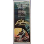 Atragon (1965) original US insert TOHO film poster with full colour Sci fi B movie submarine