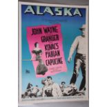 John Wayne in North to Alaska Swedish film poster linen backed directed by Henry Hathaway,