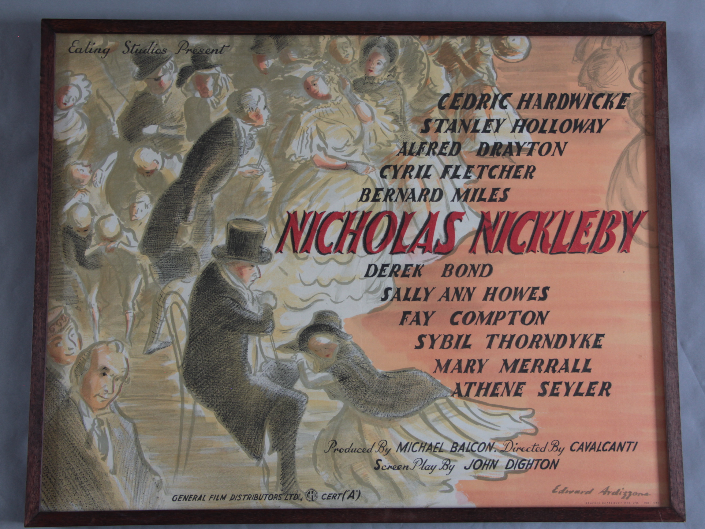 Nicholas Nickleby (1947) Ealing Studios English half sheet film poster prouced by Michael Balcon and