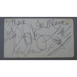 The Small Faces autographs from 1967 featuring the signatures of Steve Marriott, Plonk (Ronnie
