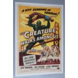 The Creature that Walks Among Us (1956) original US one sheet film poster picturing the Creature