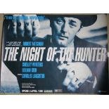Night of the Hunter BFI release British Quad film poster picturing Robert Mitchum in the Charles