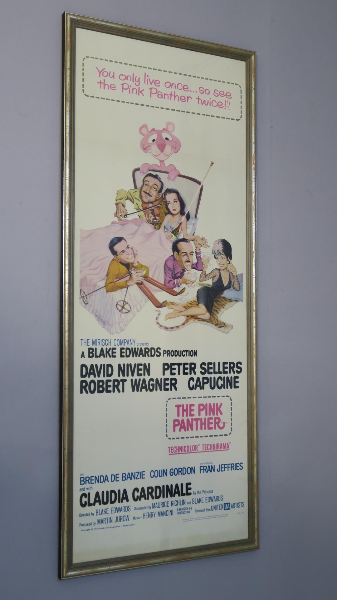 The Pink Panther (1964) original US insert film poster with art by Rickard starring Peter Sellers,