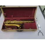 Selmer tenor saxophone no 20496 4, Place Dancourt, Paris H. S. Selmer & Co 12 Moor street London W1,