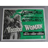 Voodoo Woman X certificate Anglo Amalgamated British Quad film poster 30 x 40 inch linen backed