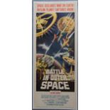 Battle in Outer Space (1960) original US insert TOHO Scope film poster with full colour Sci fi