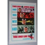You Only Live Twice (1967) Style A teaser US one sheet film poster starring Sean Connery as James