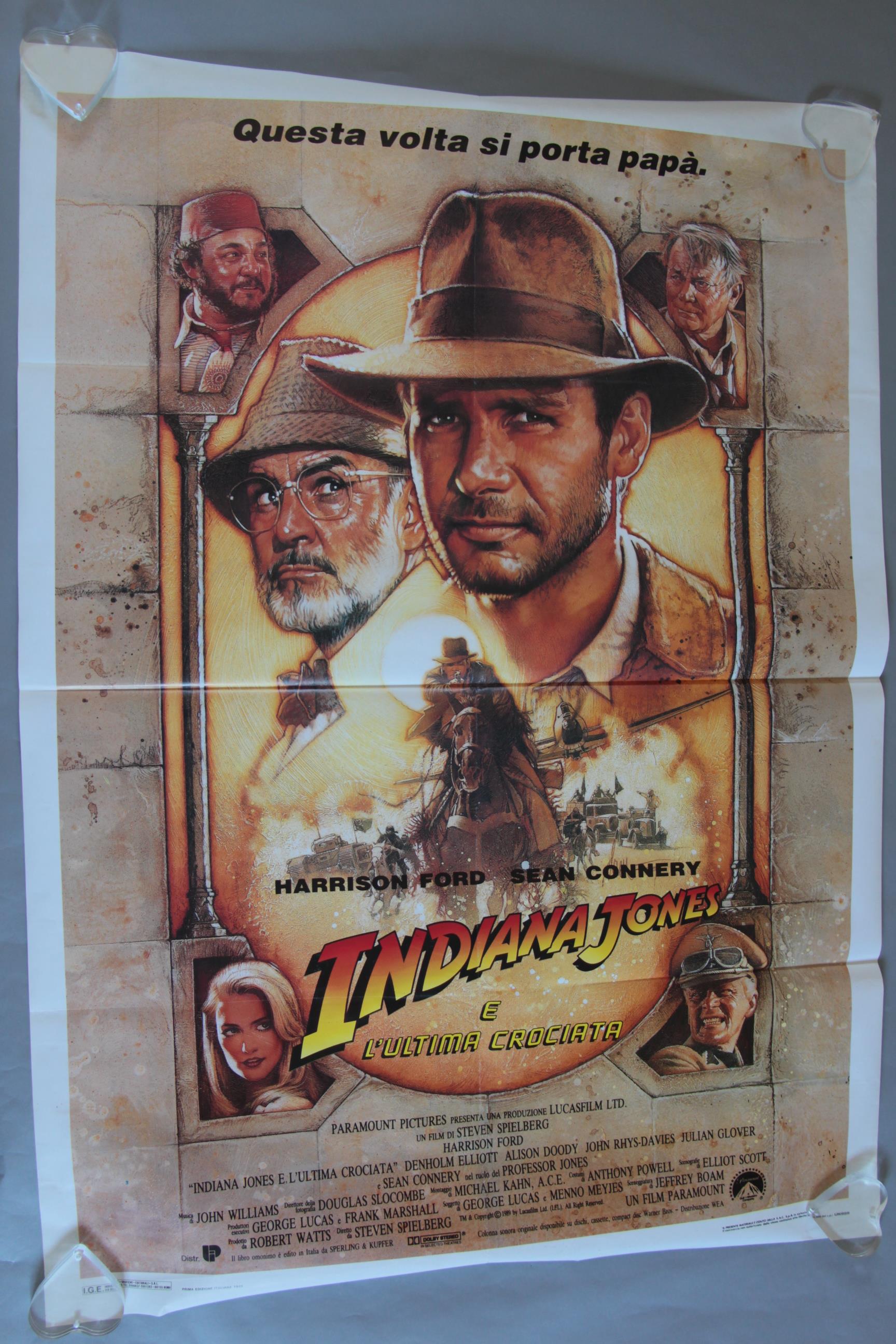 Indiana Jones and the Last Crusade (1989) original Italian one-panel film poster (39 x 55 inch)