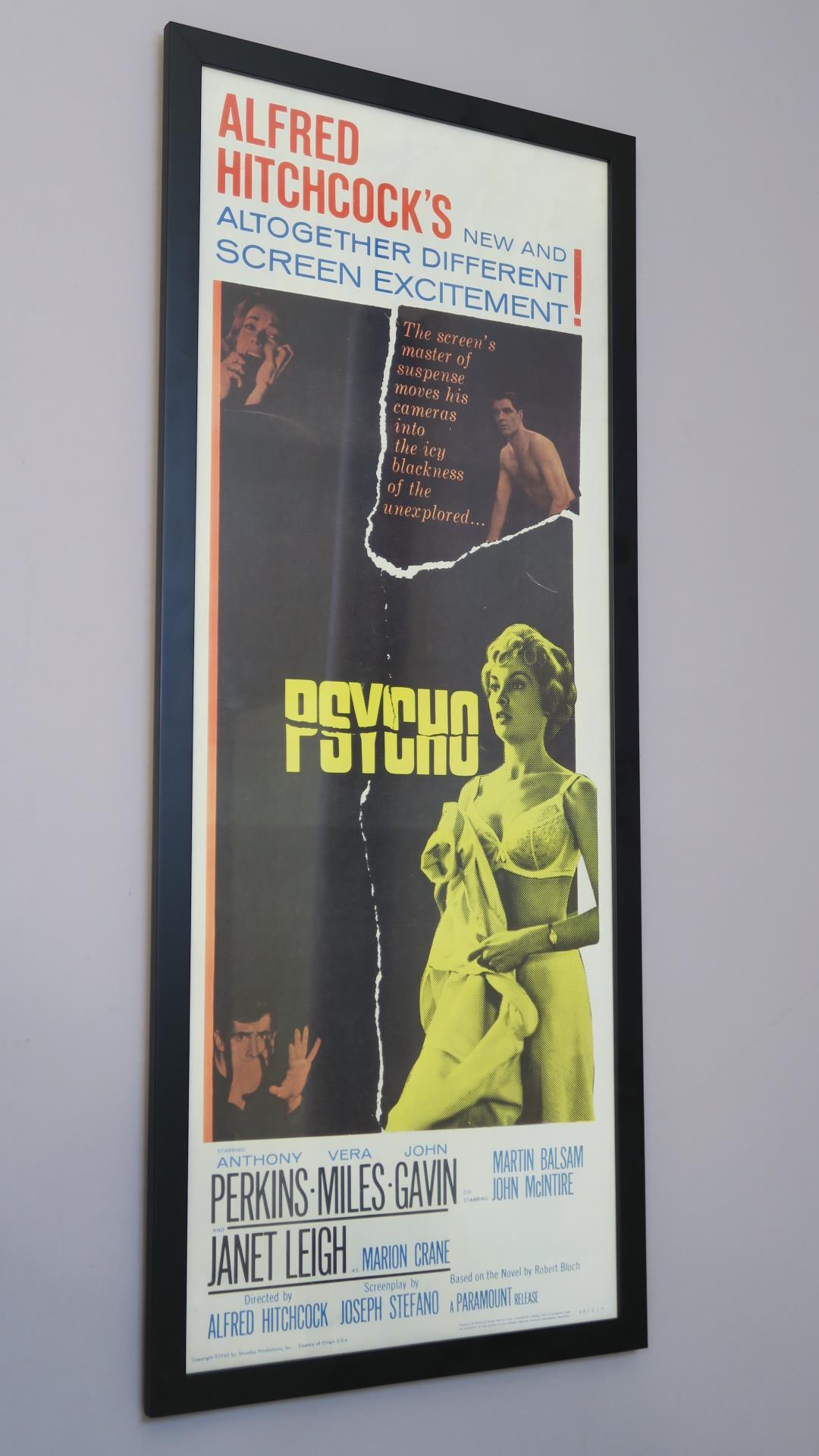 Psycho (1960) original US insert film poster for the Alfred Hitchcock classic starring Anthony