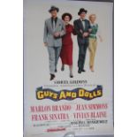 Guys and Dolls (1955) linen backed US one sheet film poster with Marlon Brando, Jean Simmons,