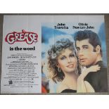 Grease (1978) original first release British Quad film poster starring John Travolta and Olivia