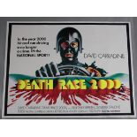 Death Race 2000 original British Quad film poster starring David Carradine and X certificate full