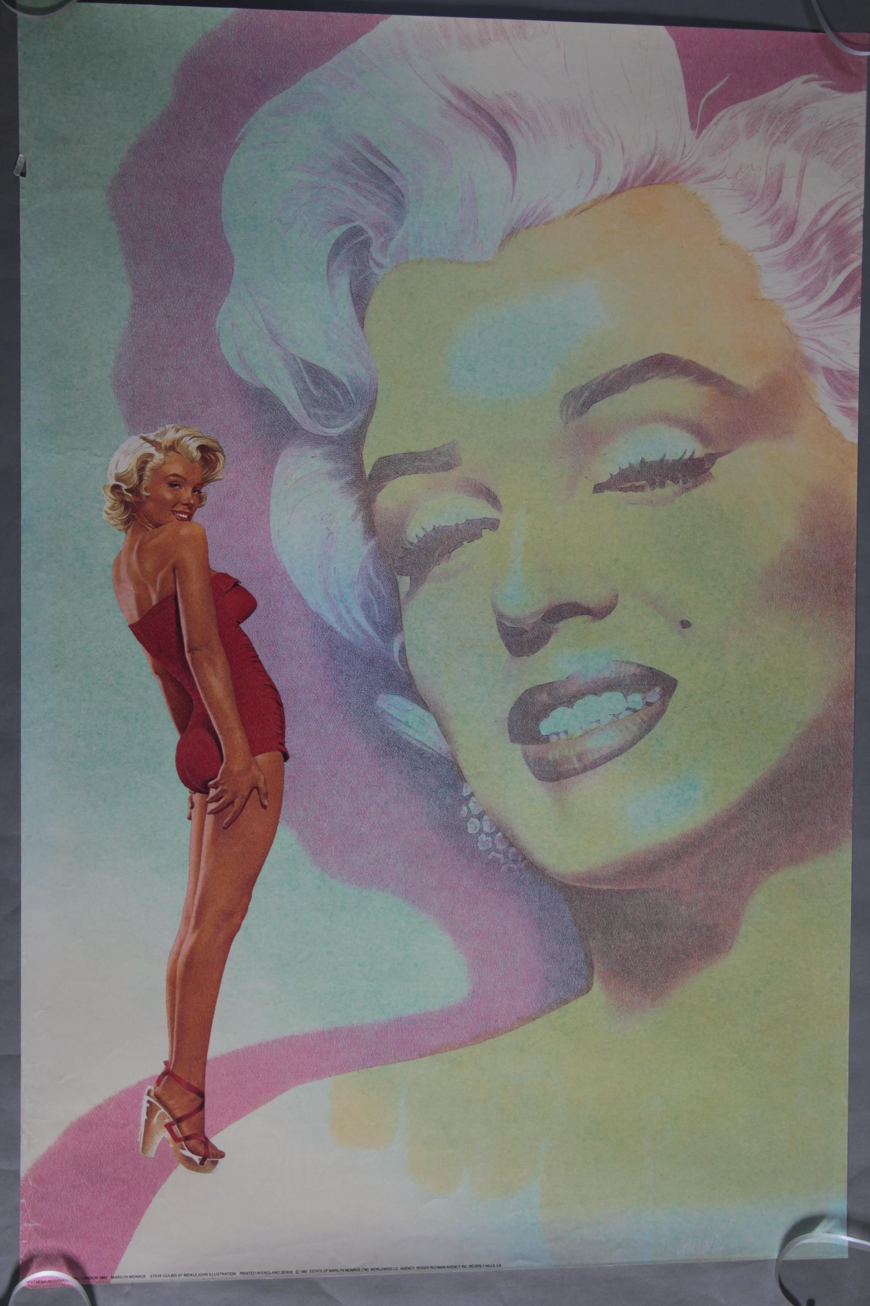 Marilyn Monroe door panel poster picturing Marilyn in a full length photo wearing a white bikini - Image 3 of 4