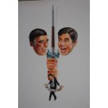 Jerry Lewis and Peter Lawford original artwork for the film "Hook, Line and Sinker" in full colour
