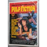 Pulp Fiction (1994) one sheet film poster linen backed previously rolled condition starring Uma