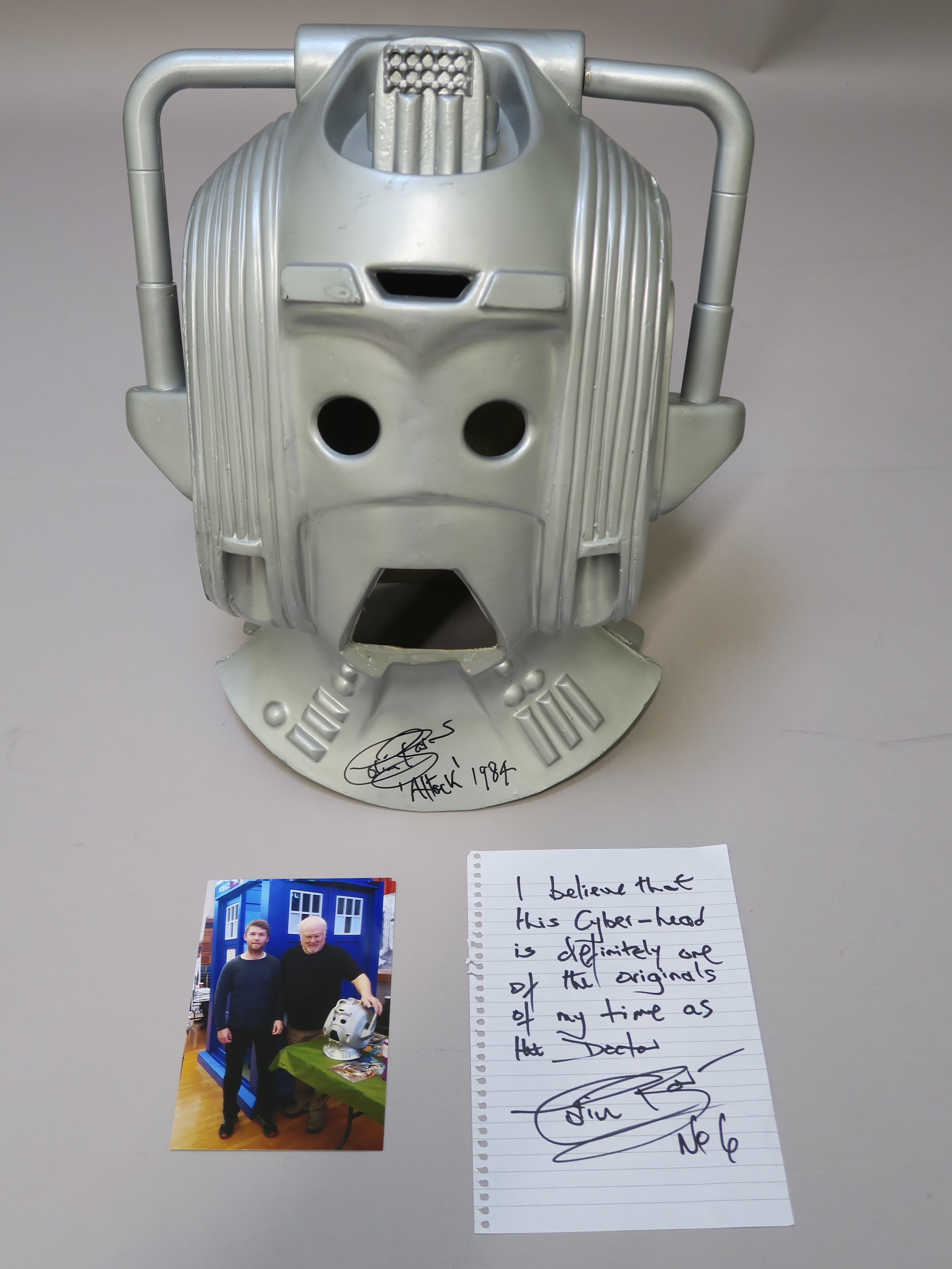 Doctor Who Cyberman helmet as used in the production of the BBC science fiction television series