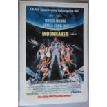 Moonraker (1979) ''Blasting off this summer!'' advance one sheet film poster with space age art of
