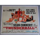 Thunderball (1965) British quad film poster linen backed with Robert McGinnis artwork of Sean