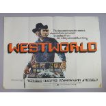 Westworld original British Quad film poster starring Yul Brynner 1973, directed by Michael Crichton,