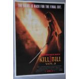 Kill Bill Vol. 2 advance one sheet film poster picturing bride Uma Thurman with katana, directed