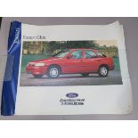 Ford motor car advertising posters from 1985 onwards, featuring the Ford Escort, Fiesta Calypso, The