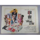 Live and Let Die (1973) Original British Quad film poster starring Roger Moore as James Bond with