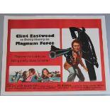 Clint Eastwood in Magnum Force original British Quad film poster linen backed from 1973 with X