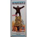 King Kong Escapes (1968) original US insert TOHO film poster with full colour Sci fi B movie monster