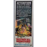 Destroy all Monsters (1969) original US insert film poster with full colour Sci fi B movie monster