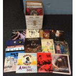 Collection of LP vinyl records including Deep Purple in Rock Harvest SHVL 777 in excellent