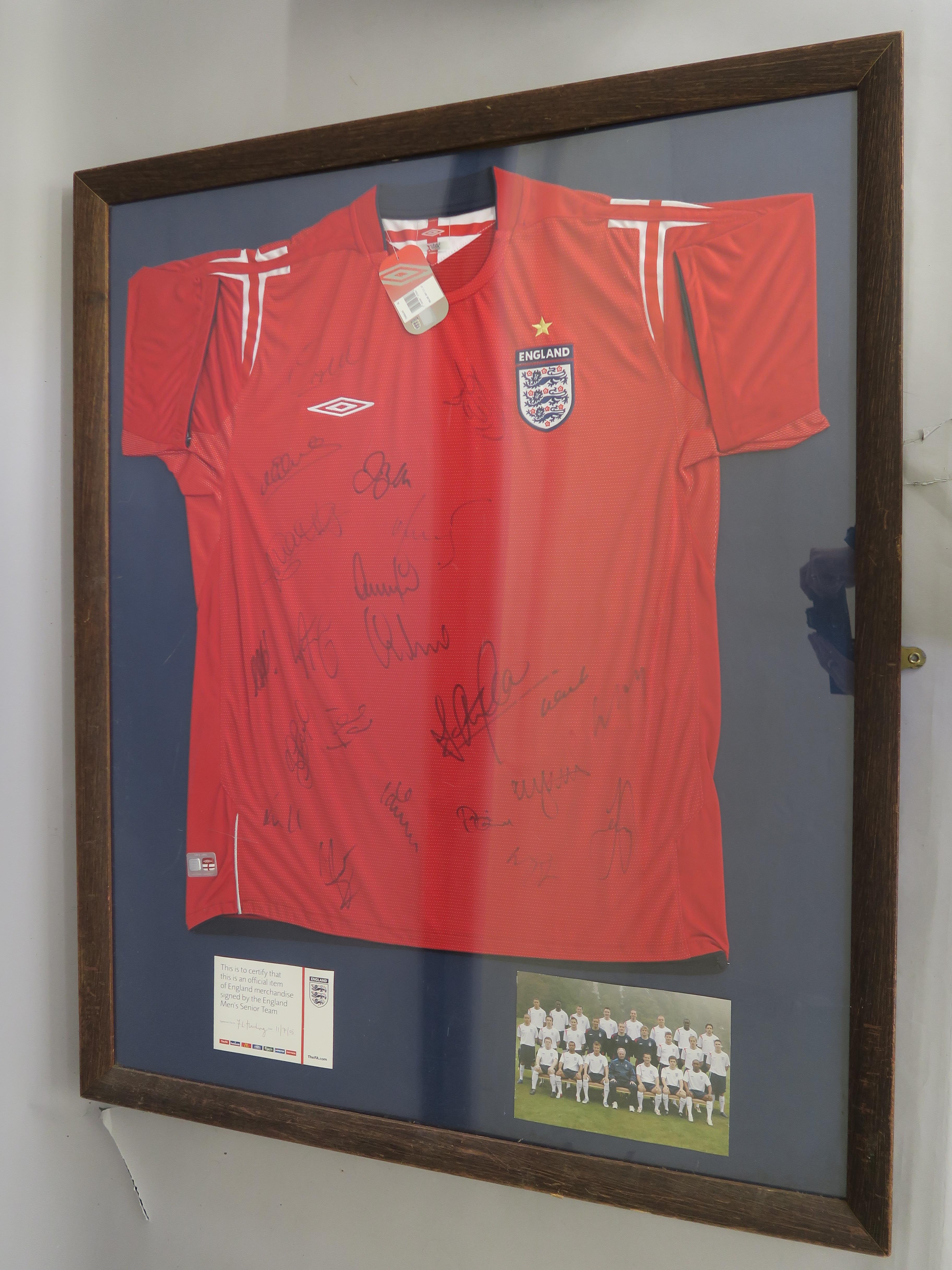 England football team signed England shirt signed by the England Men's senior team signed for the FA