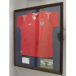 England football team signed England shirt signed by the England Men's senior team signed for the FA