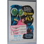 Return of the Fly (1959) original US one sheet film poster starring Vincent Price, this is the