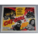 Cat Girl (1957) UK Quad film poster starring Barbara Shelley from Anglo Amalgamated picturing the