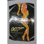 Collection of three rolled condition James Bond film posters including The World is Not Enough Flame