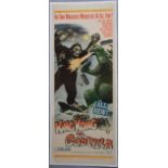 King Kong vs Godzilla (1963) original US insert TOHO film poster with full colour Sci fi B movie