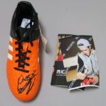 Gareth Bale Adidas signed football boot, signed in black felt pen, size 5 1/2 with COA (1)