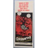 Gigantis The Fire Monster (1959) original US insert TOHO film poster with full colour Sci fi B movie