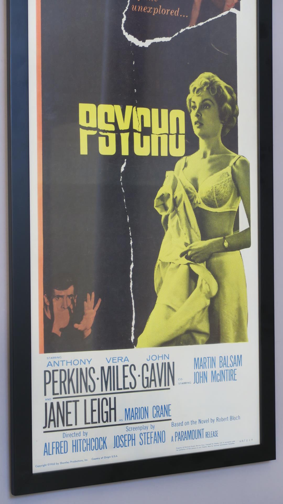 Psycho (1960) original US insert film poster for the Alfred Hitchcock classic starring Anthony - Image 2 of 4